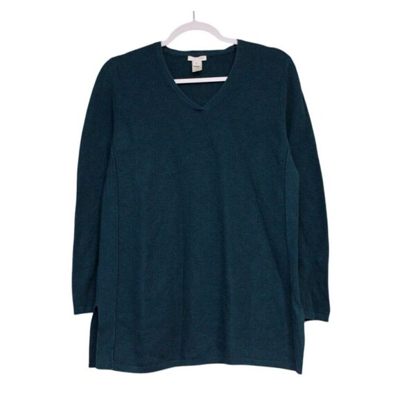J Jill Sweater Size Medium Thermal Knit Cotton Silk Wool Cozy Preppy Relaxed - Picture 1 of 10